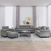 Loungeset 4-delig microvezelstof donkergrijs