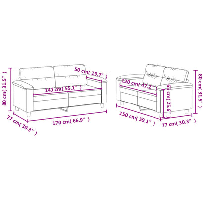 2-Delige Loungeset Met Kussens Microvezelstof Taupe