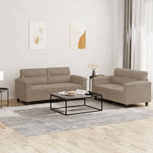 2-Delige Loungeset Met Kussens Microvezelstof Taupe