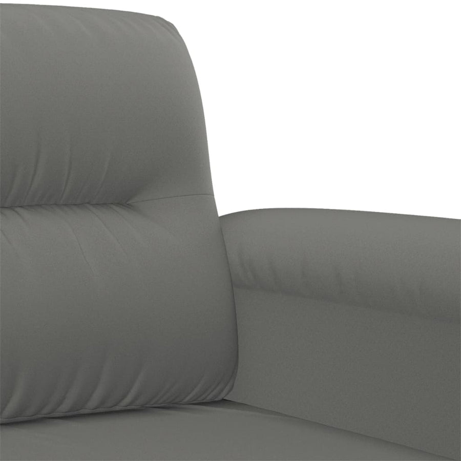 2-delige Loungeset met kussens microvezelstof donkergrijs Donkergrijs met kussens