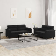 Loungeset 2-delig microvezelstof zwart