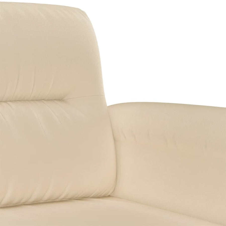 2-delige Loungeset met kussens microvezelstof crèmekleurig Crème met kussens