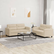 Loungeset 2-delig microvezel crèmekleurig