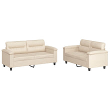 2-delige Loungeset met kussens microvezelstof beige