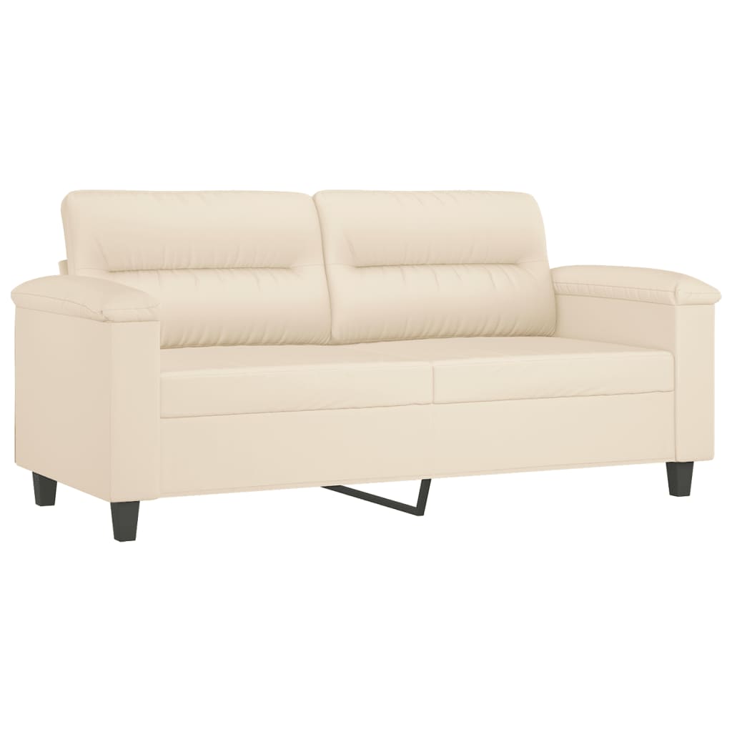2-delige Loungeset met kussens microvezelstof beige