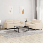 2-delige Loungeset met kussens microvezelstof beige