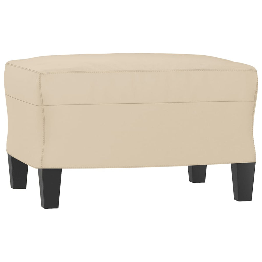 3-delige Loungeset met kussens microvezelstof crèmekleurig