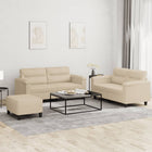 Loungeset 3-delig microvezel crèmekleurig