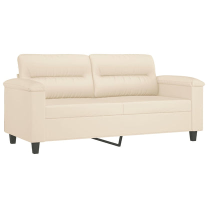 3-delige Loungeset met kussens microvezelstof beige