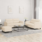 Loungeset 3-delig microvezelstof beige