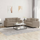Loungeset 2-delig microvezelstof taupe
