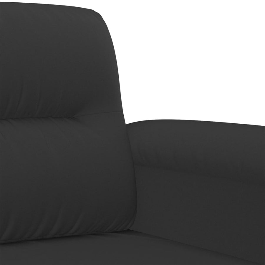 2-Delige Loungeset Microvezelstof Zwart met kussens