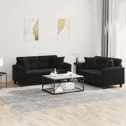 Loungeset 2-delig microvezel zwart