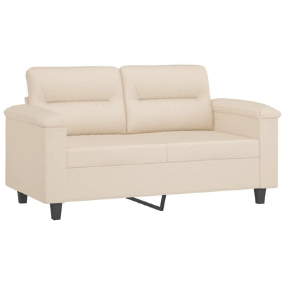 2-delige Loungeset met kussens microvezelstof beige