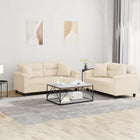 2-delige Loungeset met kussens microvezelstof beige