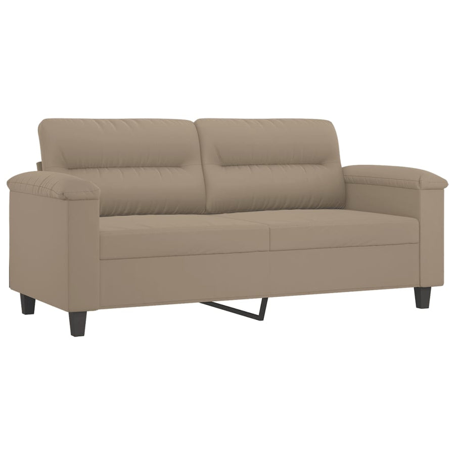3-Delige Loungeset Met Kussens Microvezelstof Taupe