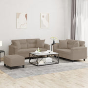 Loungeset 3-delig microvezelstof taupe