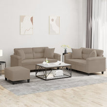 3-Delige Loungeset Met Kussens Microvezelstof Taupe