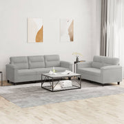 Loungeset 2-delig microvezelstof lichtgrijs