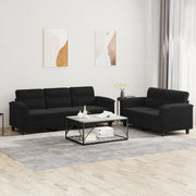 Loungeset 2-delig microvezelstof zwart