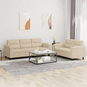 Loungeset 2-delig microvezel crèmekleurig
