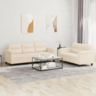 2-delige Loungeset met kussens microvezelstof beige Beige met kussens