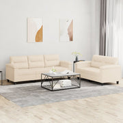 Loungeset 2-delig microvezelstof beige