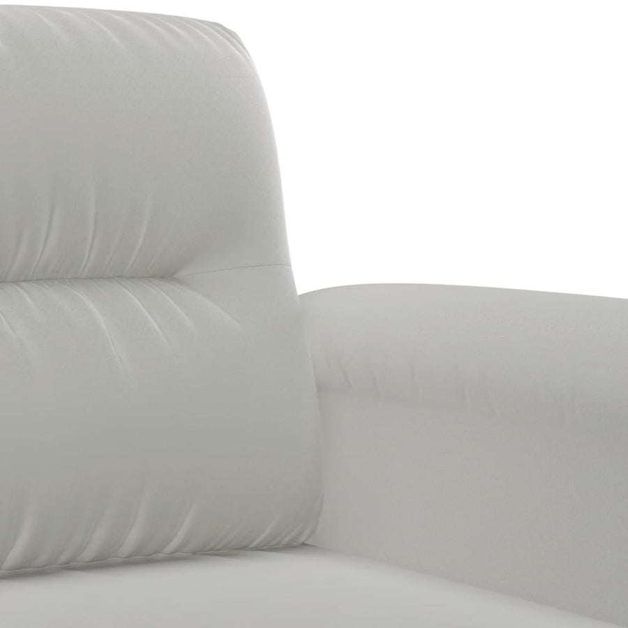 3-delige Loungeset met kussens microvezelstof lichtgrijs Lichtgrijs met kussens en voetenbankje