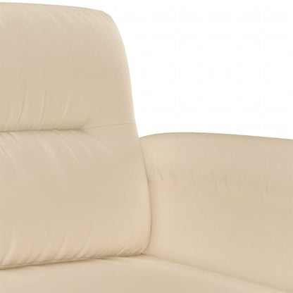 3-Delige Loungeset Met Kussens Microvezelstof Kleurig Crème met kussens en voetenbankje