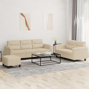 Loungeset 3-delig microvezel crèmekleurig