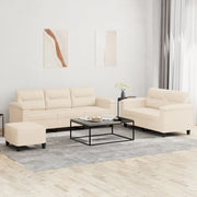 Loungeset 3-delig microvezelstof beige