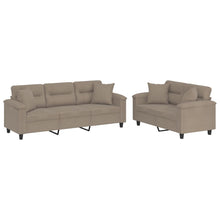 2-Delige Loungeset Microvezelstof Taupe met kussens