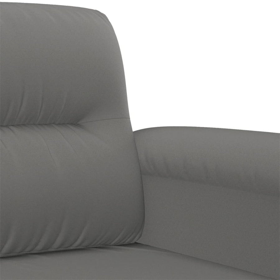 2-Delige Loungeset Microvezelstof Donkergrijs met kussens