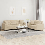 Loungeset 2-delig microvezel crèmekleurig