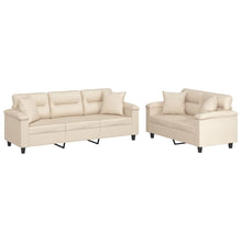 2-delige Loungeset met kussens microvezelstof beige Beige met kussens