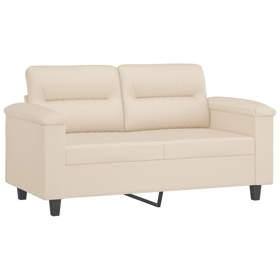 2-delige Loungeset met kussens microvezelstof beige Beige met kussens