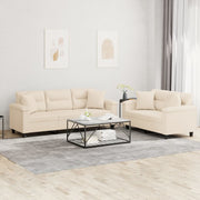 Loungeset 2-delig beige microvezelstof
