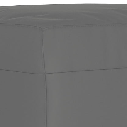 3-delige Loungeset met kussens microvezelstof donkergrijs Donkergrijs met kussens en voetenbankje