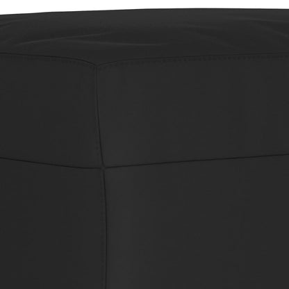 3-delige Loungeset met kussens microvezelstof zwart
