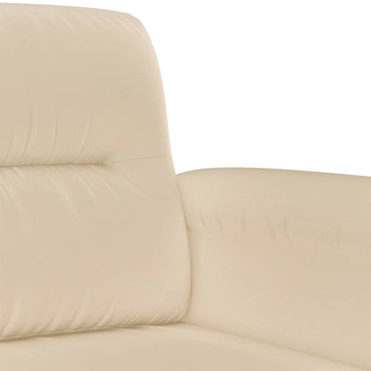 3-Delige Loungeset Met Kussens Microvezelstof Kleurig Crème met kussens en voetenbankje
