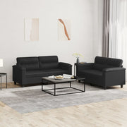 Loungeset 2-delig kunstleer zwart