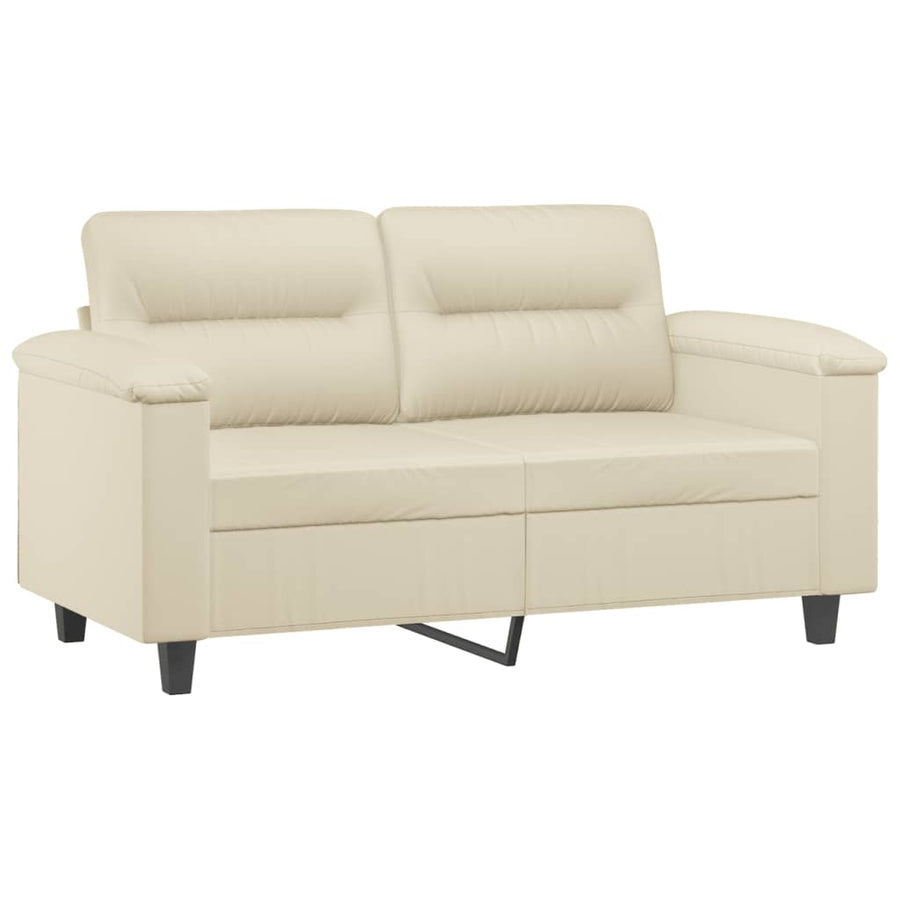 2-delige Loungeset met kussens kunstleer crème Crème met kussens