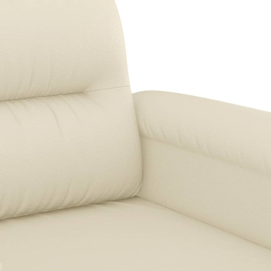 2-delige Loungeset met kussens kunstleer crème Crème met kussens