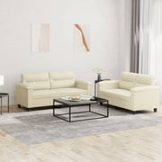 Loungeset 2-delig kunstleer crème