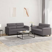 Loungeset 2-delig kunstleer grijs