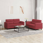 Loungeset 2-delig kunstleer wijnrood 150x77x80 cm