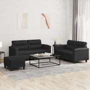 Loungeset 3-delig kunstleer zwart