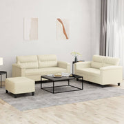 Loungeset 3-delig kunstleer crème