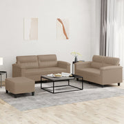 Loungeset 3-delig kunstleer cappuccino