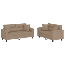 2-Delige Loungeset Kunstleer Kleurig Cappuccino met kussens